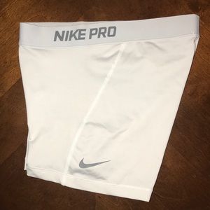 White Nike Pro Shorts